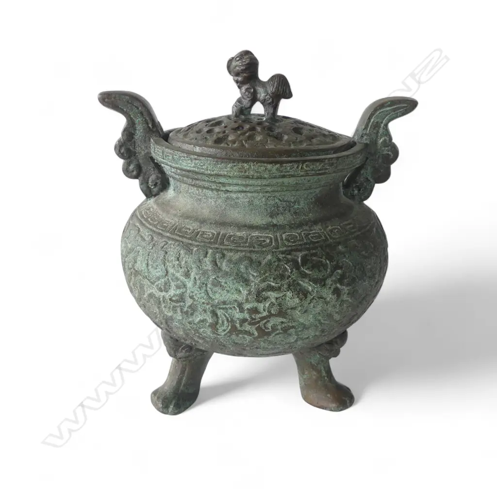 HEAVY BRONZE CHINESE CENSER H.260mm Image 1++