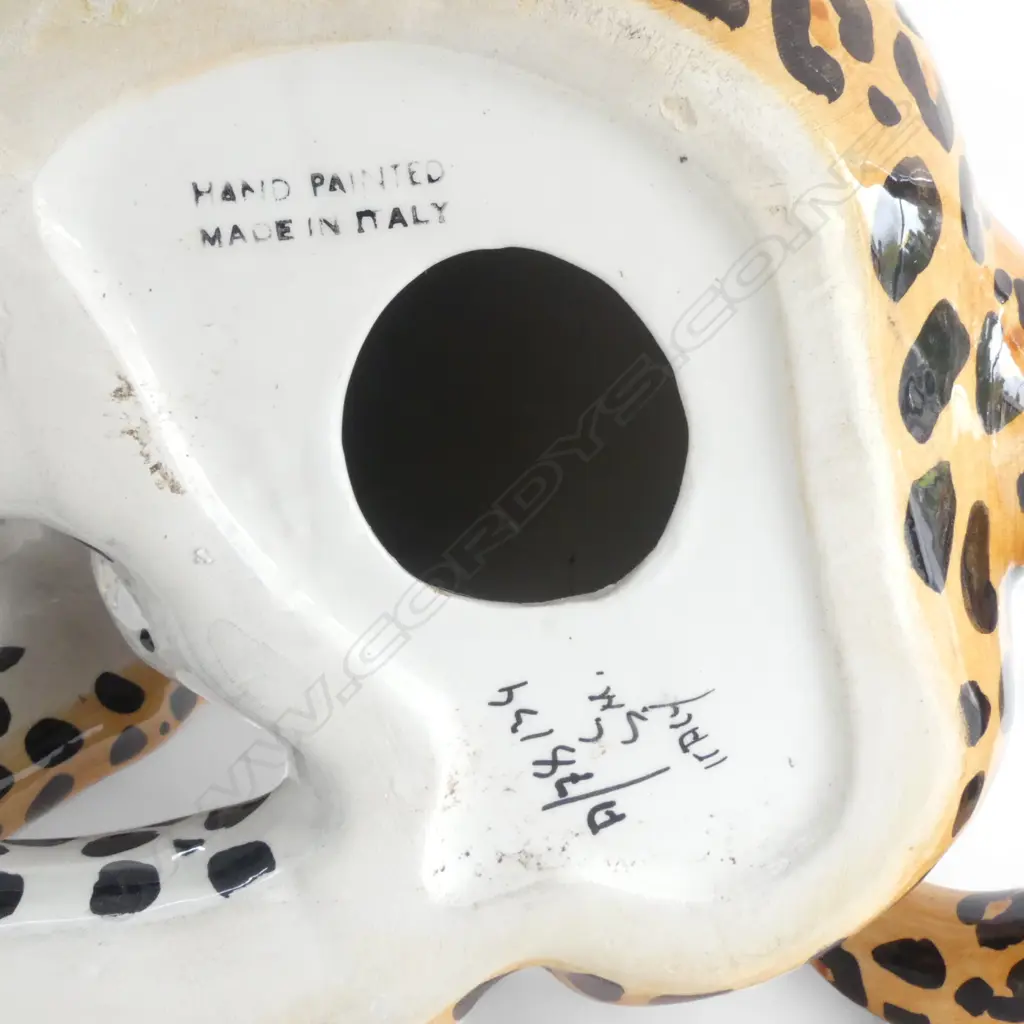 ITALIAN PORCELAIN LEOPARD SIGNED H450MM Image 1++