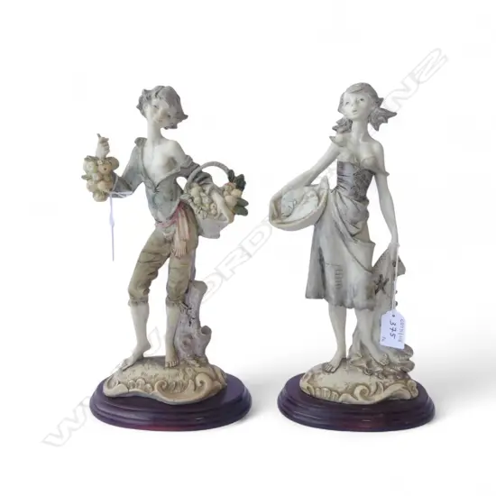 PR ITALIAN FIGURINES FISH GIRL & FRUIT BOY H330MM