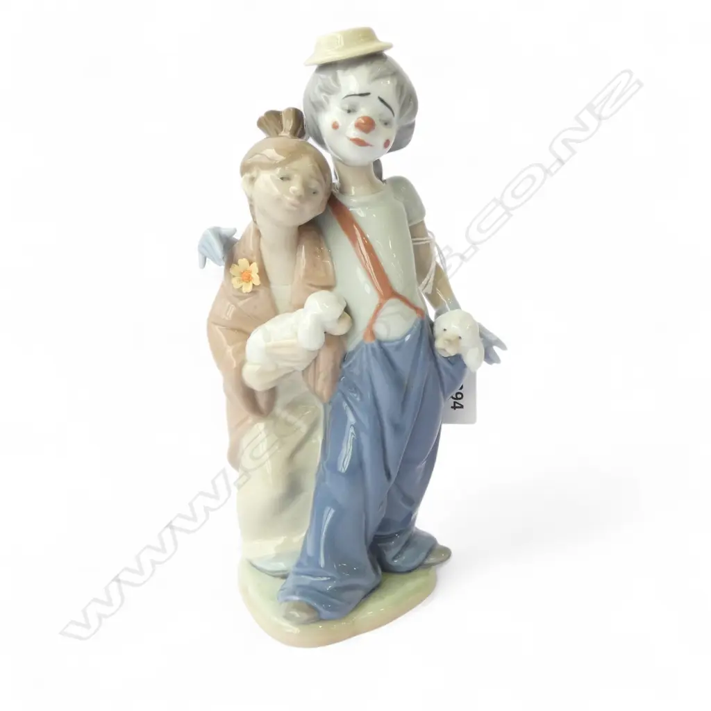 LLADRO FIGURE GROUP CLOWN & GIRL H.230mm Image 1++