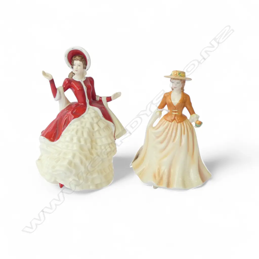 2 ROYAL DOULTON FIGURES 'CHRISTMAS DAY' & 'AUTUMN STROLL' H.160mm in boxes Image 1++