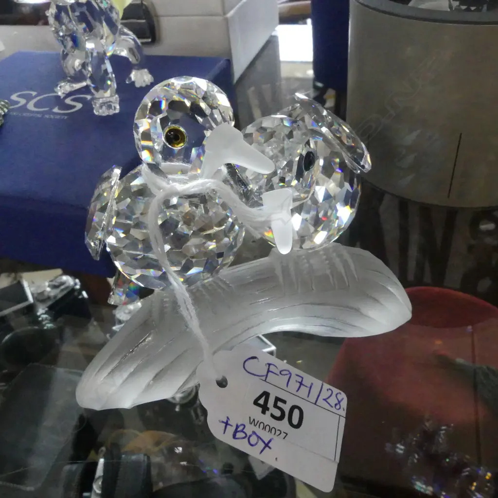 SWAROVSKI 'AMOUR - THE TURTLEDOVES' 1989 H.65mm + BOX Image 1++