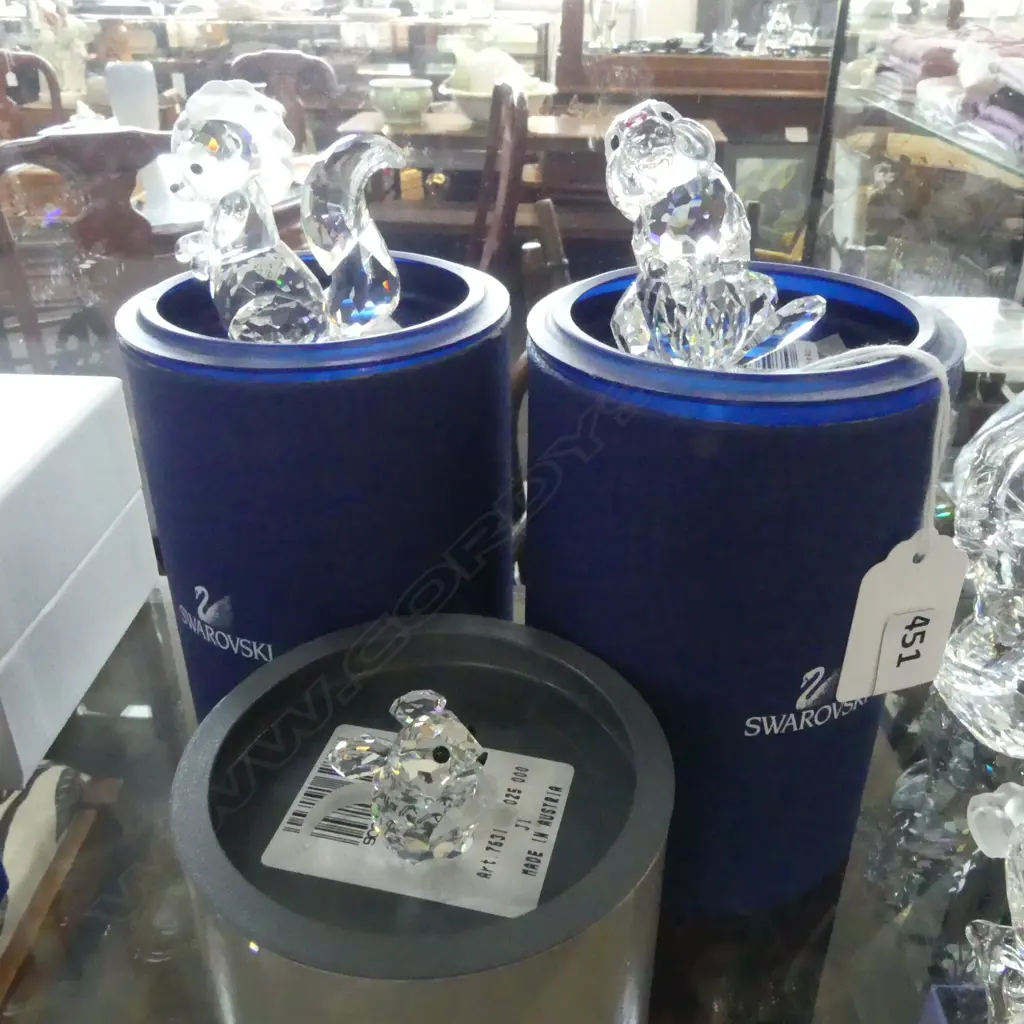 3 SWAROVSKI ANIMALS +2 DISNEY + MOUSE, ALL BOXED Image 1++