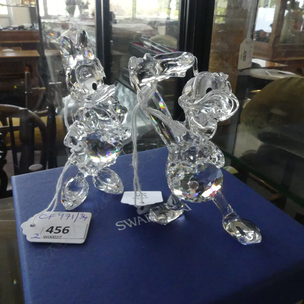 SWAROVSKI DONALD DUCK H.95mm & DAFFY DUCK H.100mm, BOTH BOXED Image 1++