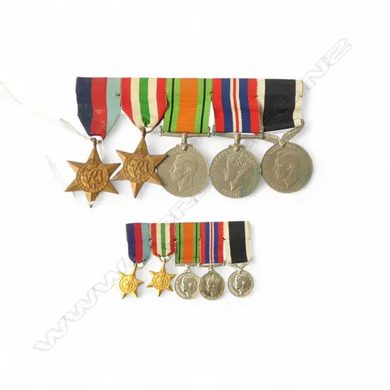 2 SETS OF WWII MEDALS (NOT NAMED)