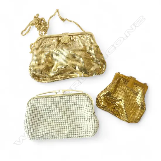 3 MESH BAGS Oroton type: 2 gold 1 white