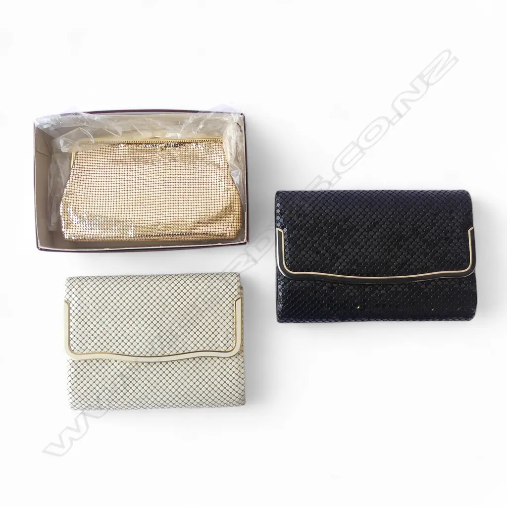 3 METAL MESH HAND BAGS W.225mm Image 1++