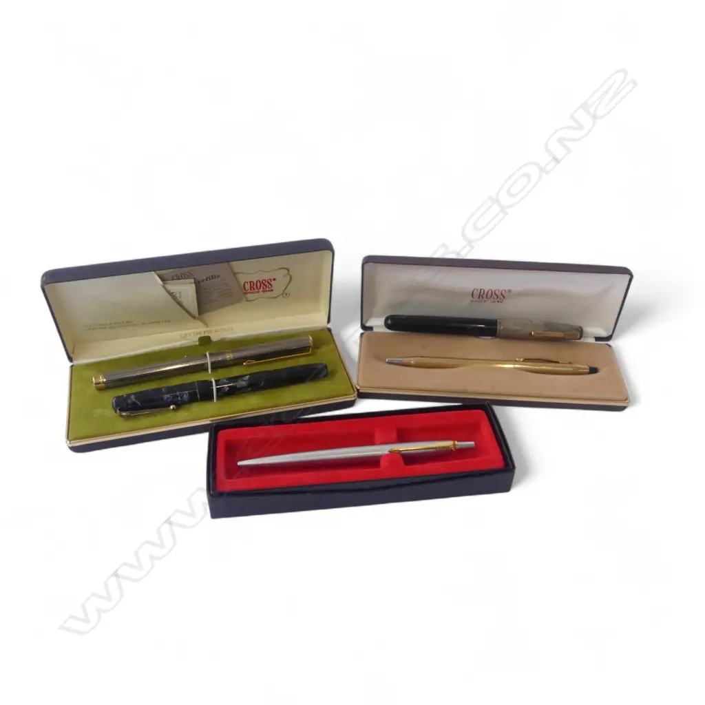 COLLECTION OF 5 VINTAGE FOUNTAIN PENS WENTMORE 46 S/SILVER TOPPED SWAN 14CT GOLD NIB & 3 OTHERS Image 1++