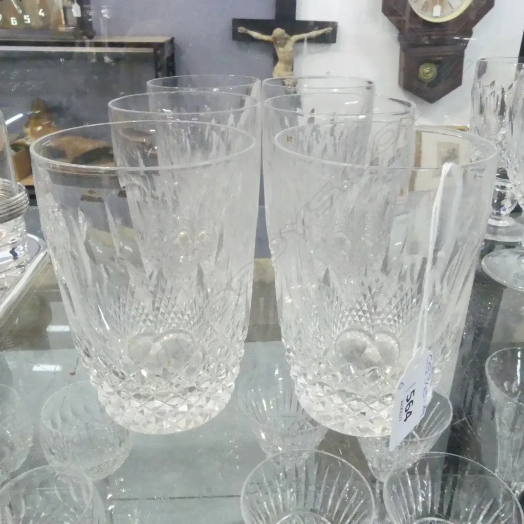 6 WATERFORD CUT CRYSTAL GLASSES H.110mm Image 1++