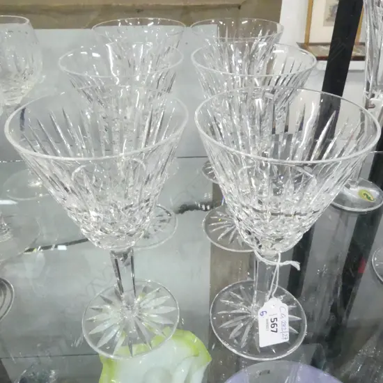 6 WATERFORD WINE GLASSES H.175mm