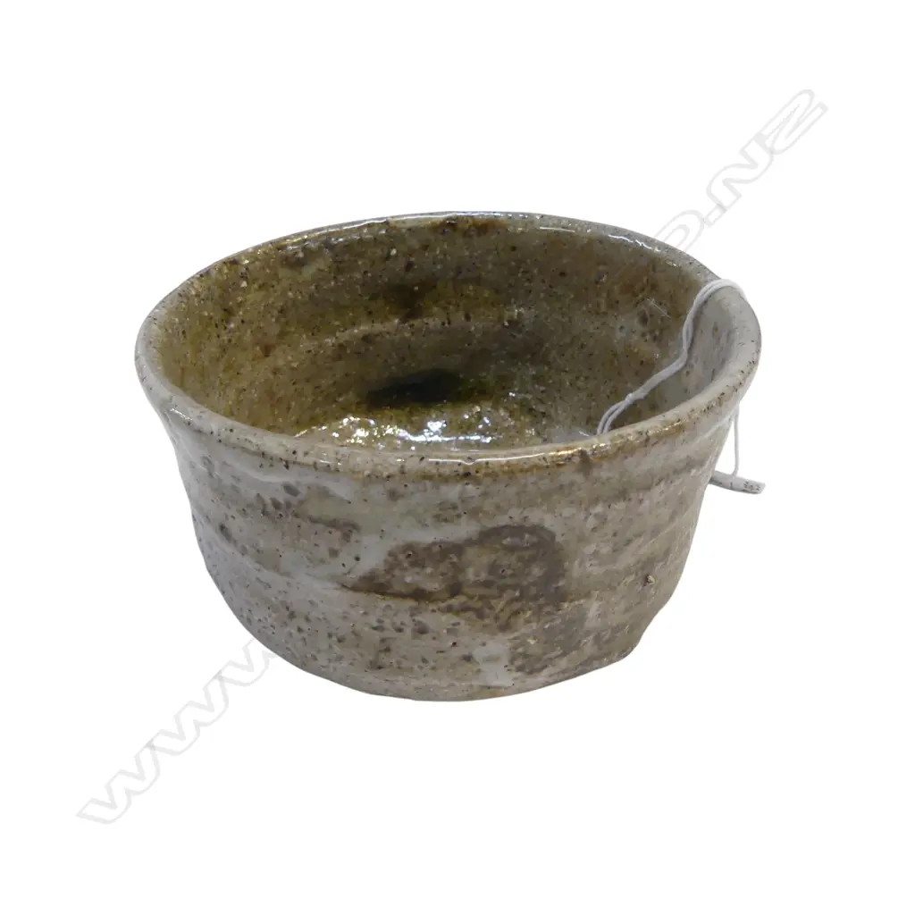 POTTERY TEA BOWL Dia.120mm woodfire glaze Image 1++