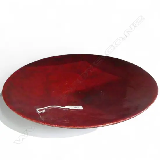 KEUM SUN LEE RICH RED WIDE DISH, DIA. 380mm