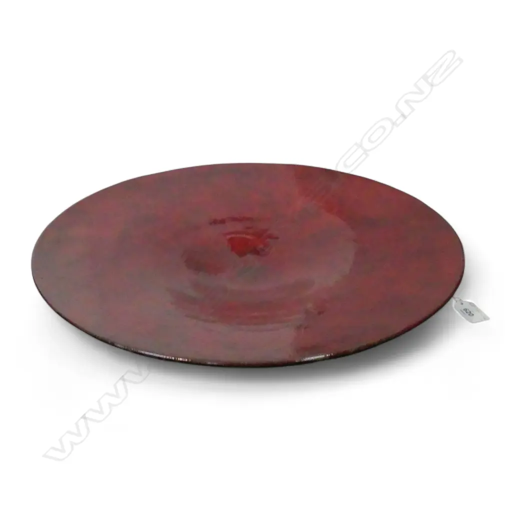 KEUM SUN LEE RICH RED WIDE DISH, Dia.420mm Image 1++
