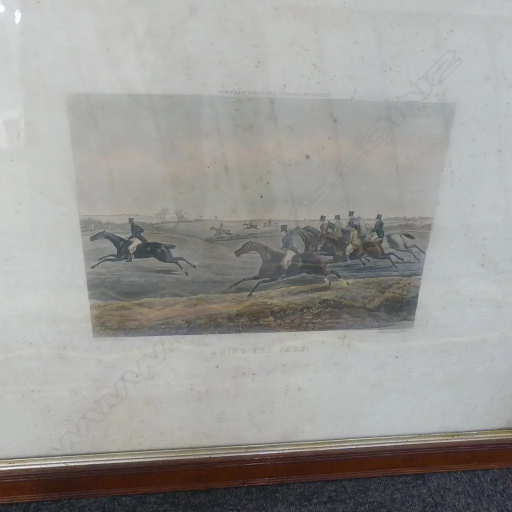 SET OF EIGHT 19TH CENTURY HUNTING PRINTS BY ALKEN HOUSED IN MATCHING OAK FRAMES - A/F, GLASS BROKEN & MISSING, etc Image 1++