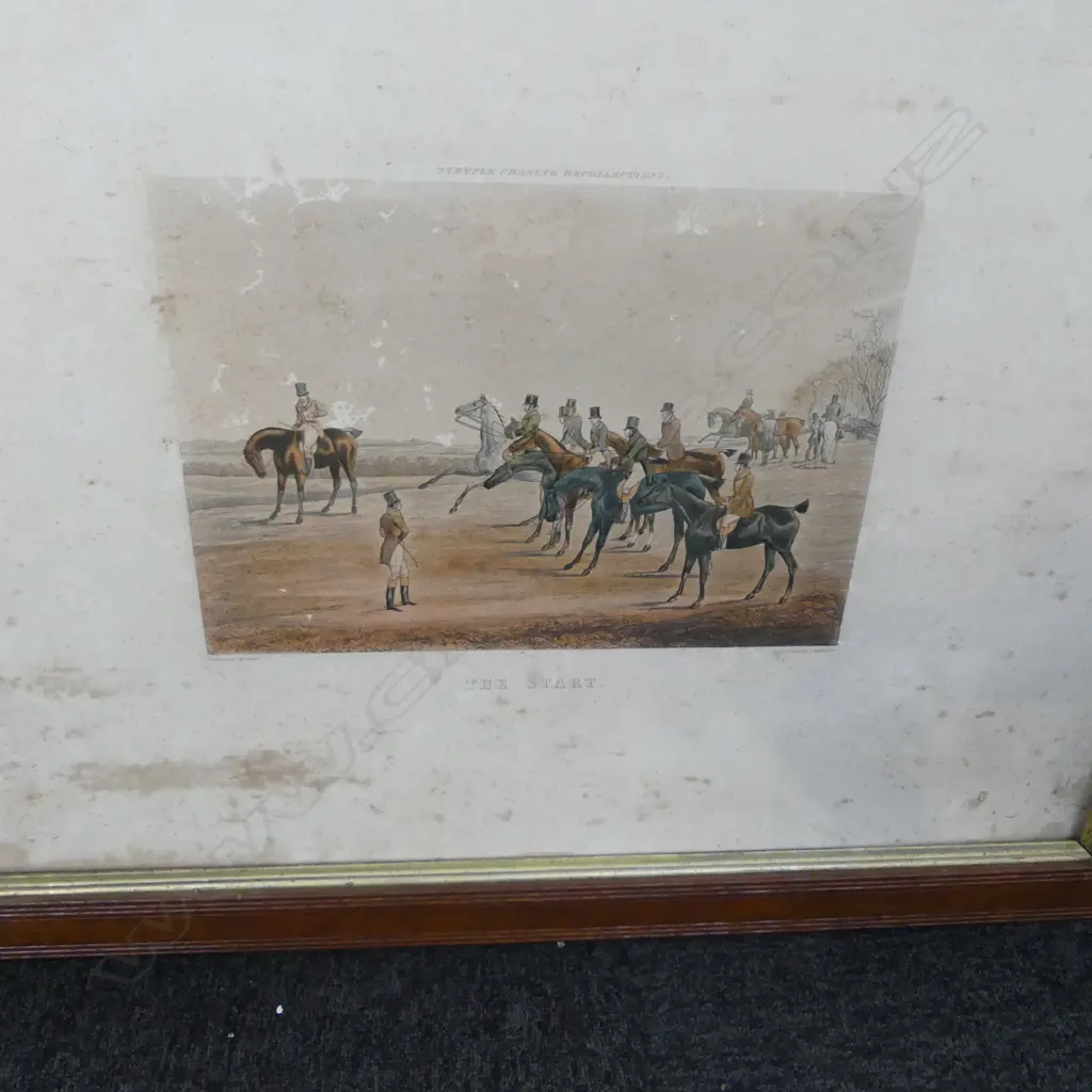 SET OF EIGHT 19TH CENTURY HUNTING PRINTS BY ALKEN HOUSED IN MATCHING OAK FRAMES - A/F, GLASS BROKEN & MISSING, etc Image 1++