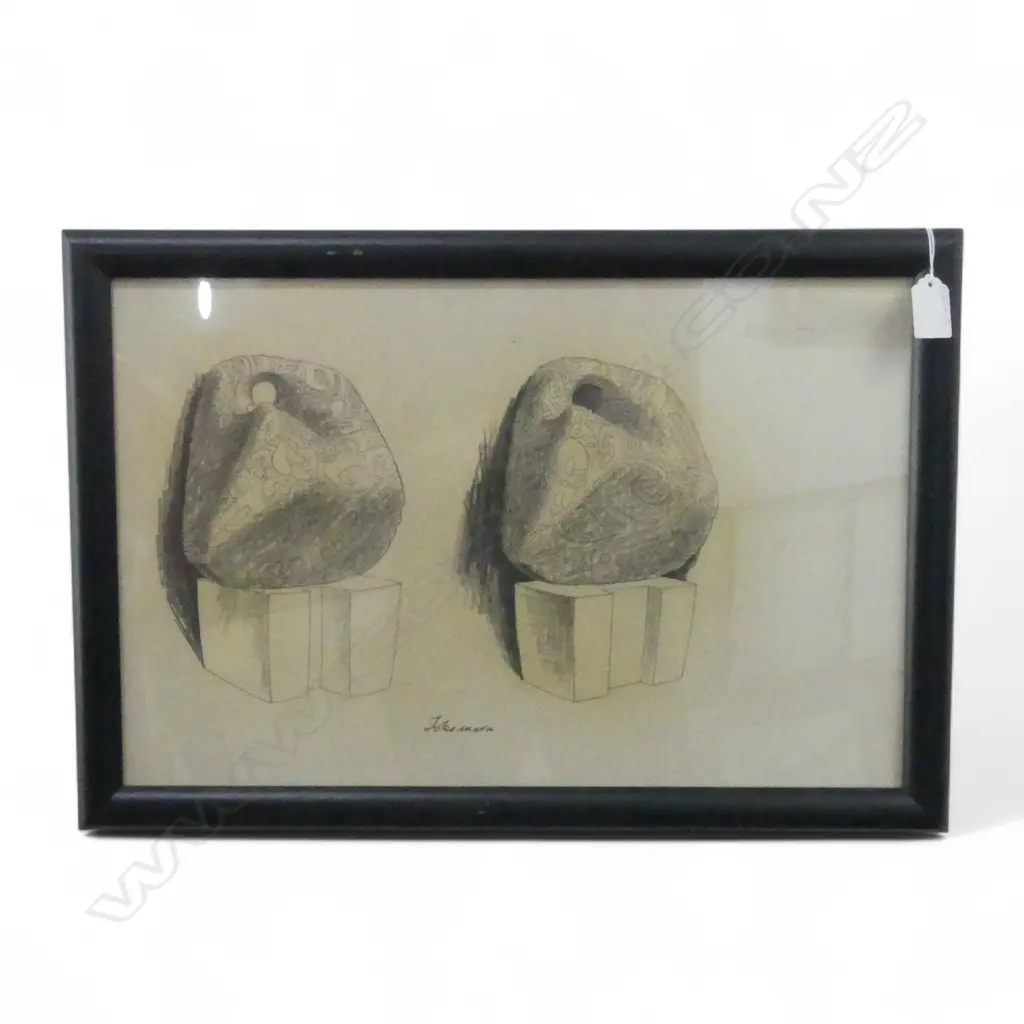 RUSSELL CLARK, 'TOKOMARU', GRAPHITE ON PAPER, 300x470mm Image 1++