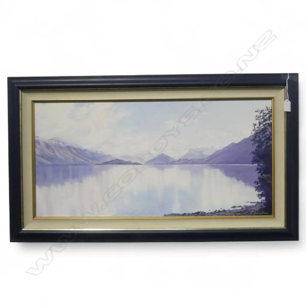 DENIS KING 'LAKE WAKATIPU' OIL ON CANVASBOARD SIGNED 360 X 755MM Image 1++