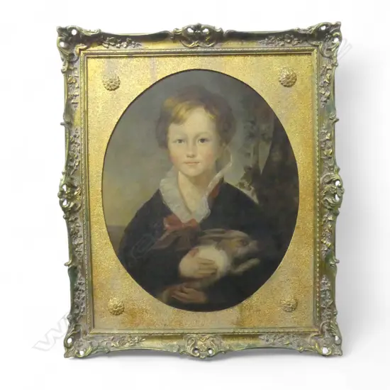 REPRODUCTION 18thC PORTRAIT, MASTER TENNYSON 545x440mm ACYLIC ON CANVAS w. CRAQUELURE  FINISH