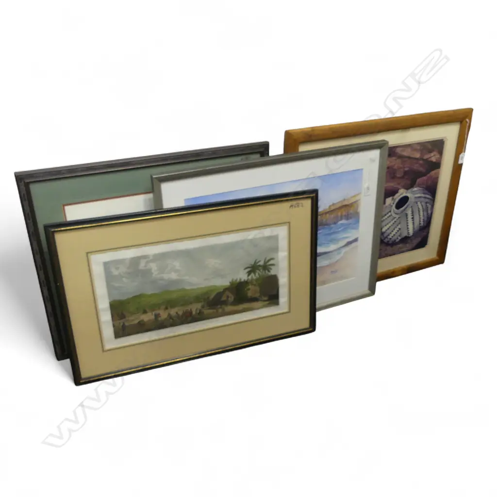 4 ARTWORKS INCL. COASTAL WC SIGNED 365x545mm Image 1++
