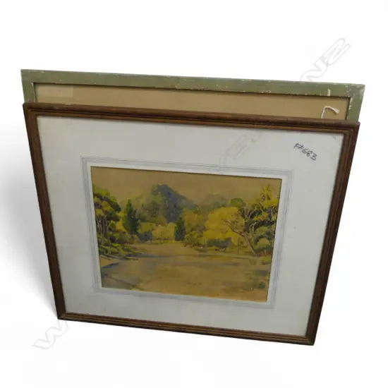 4 LOUISE B. CASBOLT LANDSCAPES; JERVOIS QUAY WGTN, WC 280x330mm, 2 WCS, OIL ON CANVAS 'ON THE FARM' (HAY STACK)