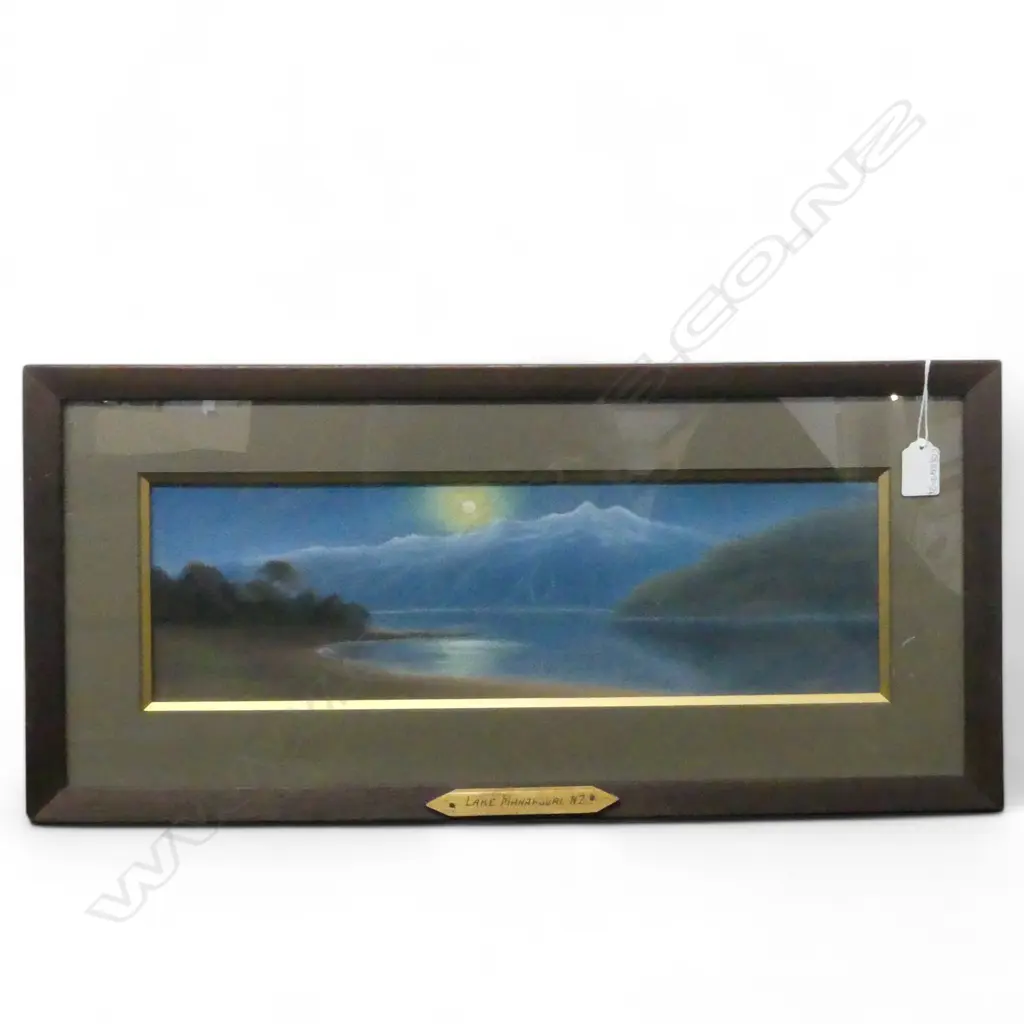 HYDE PERSON, LAKE MANAPOURI N.Z., PASTEL, 130x470mm Image 1++