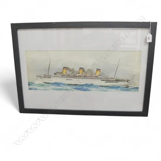 ERIC ARTHUR WATKIN (1895-1961), SHIP, W/C, 190x530mm