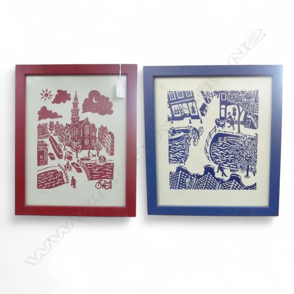 2 DUTCH WOODBLOCKS by 'EDDY' 270x210mm Image 1++