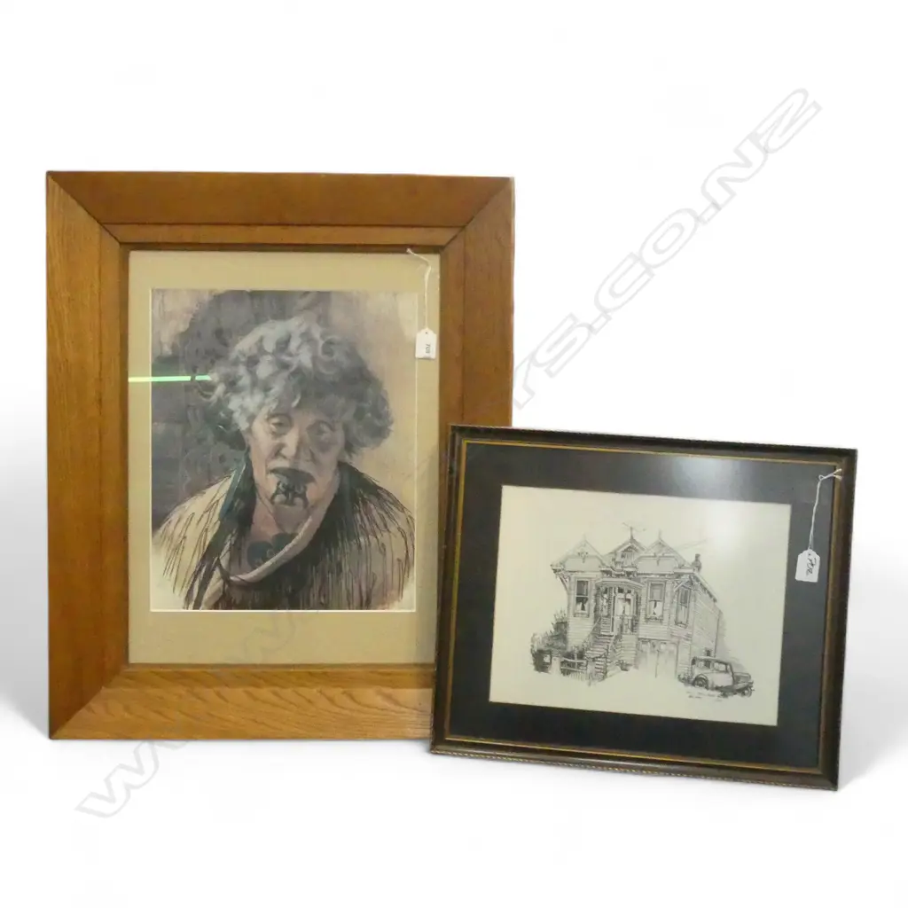 CF GOLDIE 'INA TE PAPATAHI' PRINT REPRODUCTION from the National Gallery NZ & 'HOUSE in PONSONBY' PRINT 250 x 330mm Image 1++