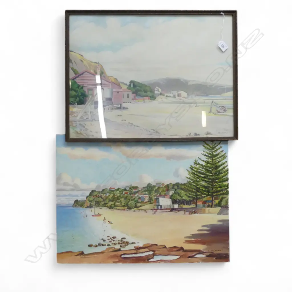 2 LOUISE B. CASBOLT LANDSCAPES; MAIRANGI BAY 460x610mm UNFRAMED, WAIOTAHE BEACH Image 1++