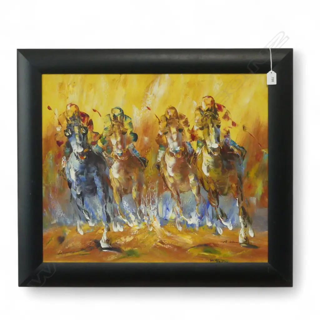 OIL PTG RACE HORSES, H.500 x 580mm  Image 1++