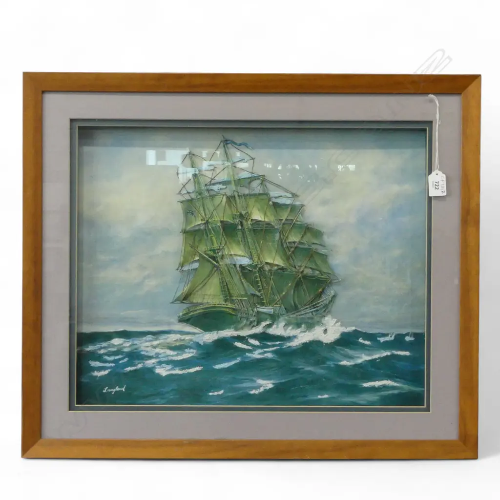 BOX FRAMED 3-D SHIP ARTWORK 400x500mm Image 1++