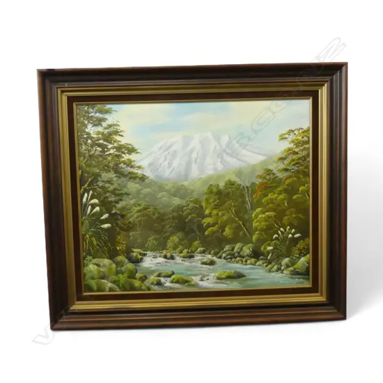 JEANETTE BLACKBURN (1940-2025) NZ LANDSCAPE OIL ON BOARD SIGNED 625 X 740MM