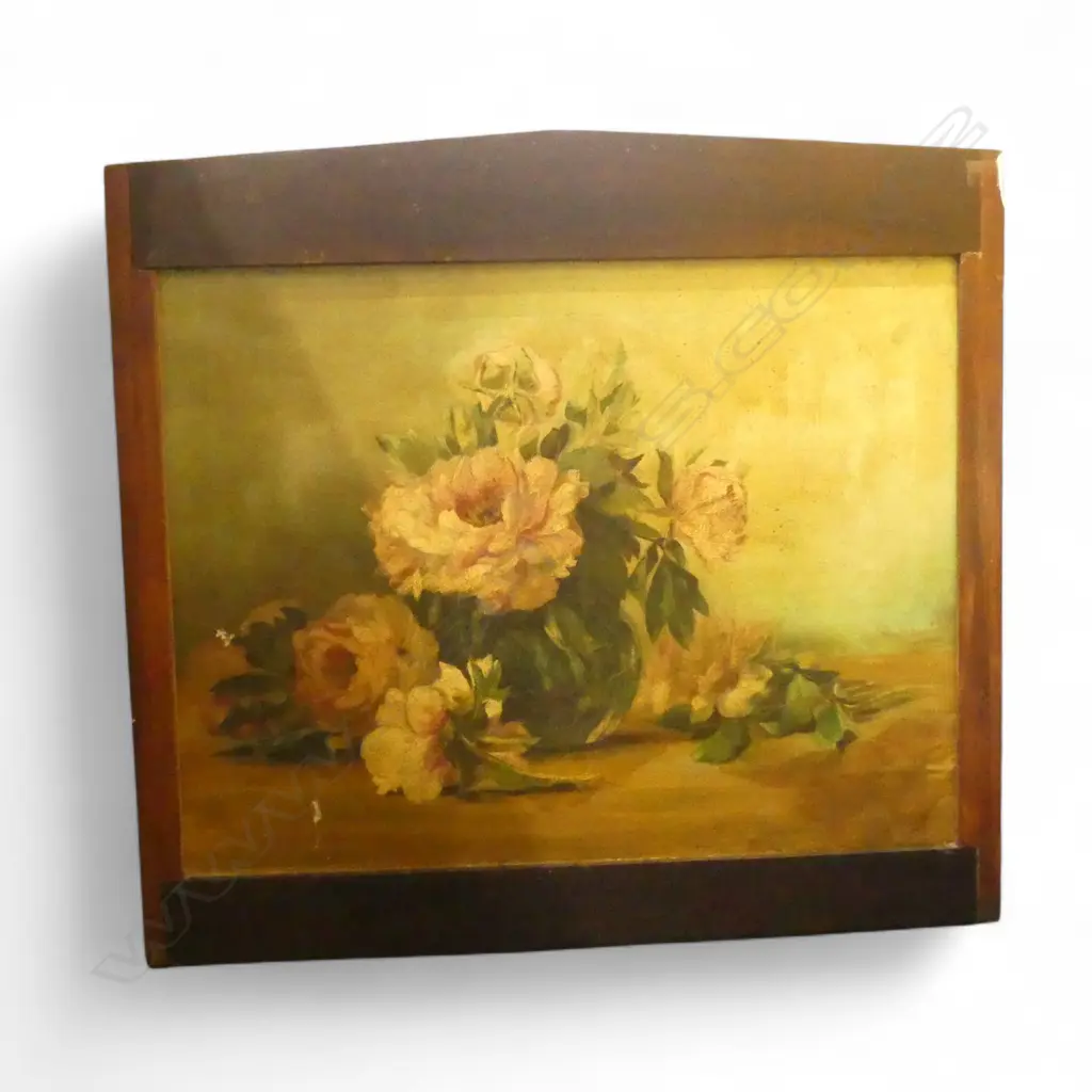 ARTIST UNKNOWN, EARLY 20thC FLORAL STILL LIFE, OIL ON BOARD 450x585mm Image 1++