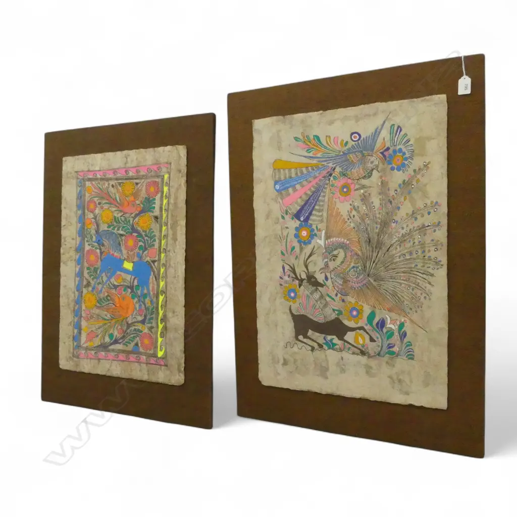 PR GUATEMALAN PAINTINGS ON LEATHER 665x460mm Image 1++