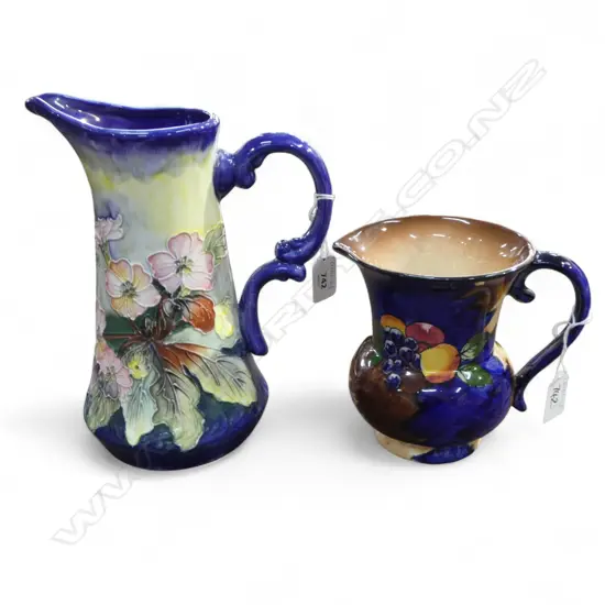 MOORCROFT STYLE EWER 230 mm and H & K TUNSTALL AUTUMN PATTERN JUG 145 mm 