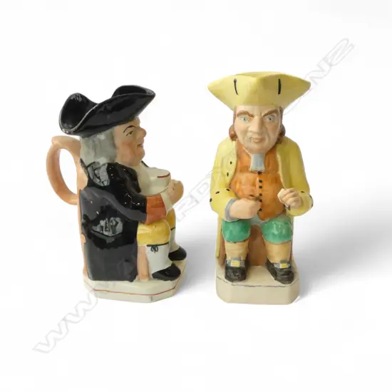 2 ANTIQUE TOBY JUGS H.260mm 1 w. HAIRLINE