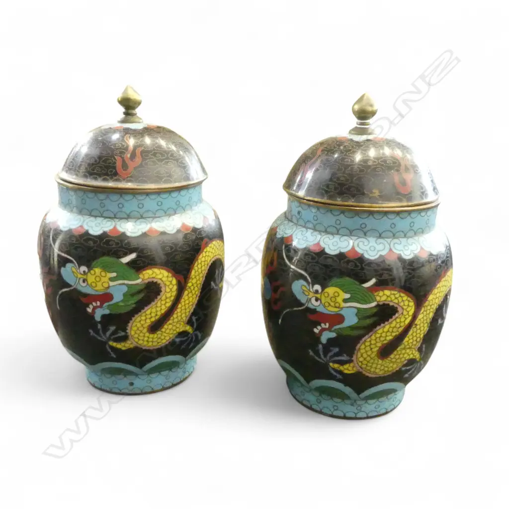 PR LIDDED CLOISONNE VASES H.195mm Image 1++
