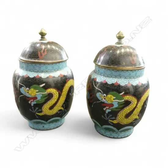 PR LIDDED CLOISONNE VASES H.195mm