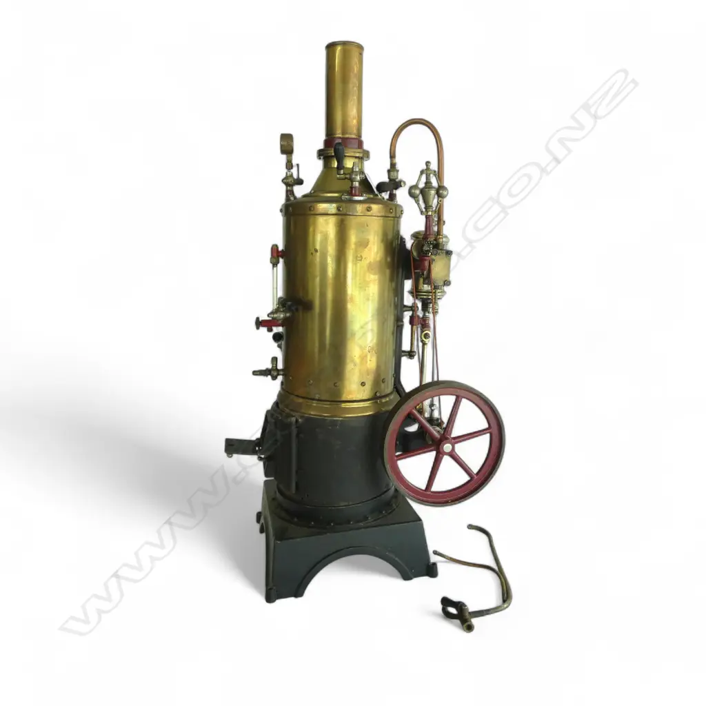 VINTAGE BRASS MODEL STEAM ENGINE H450MM Image 1++