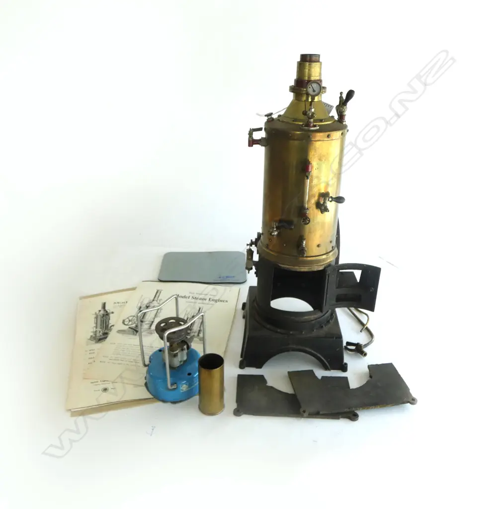 VINTAGE BRASS MODEL STEAM ENGINE H450MM Image 1++