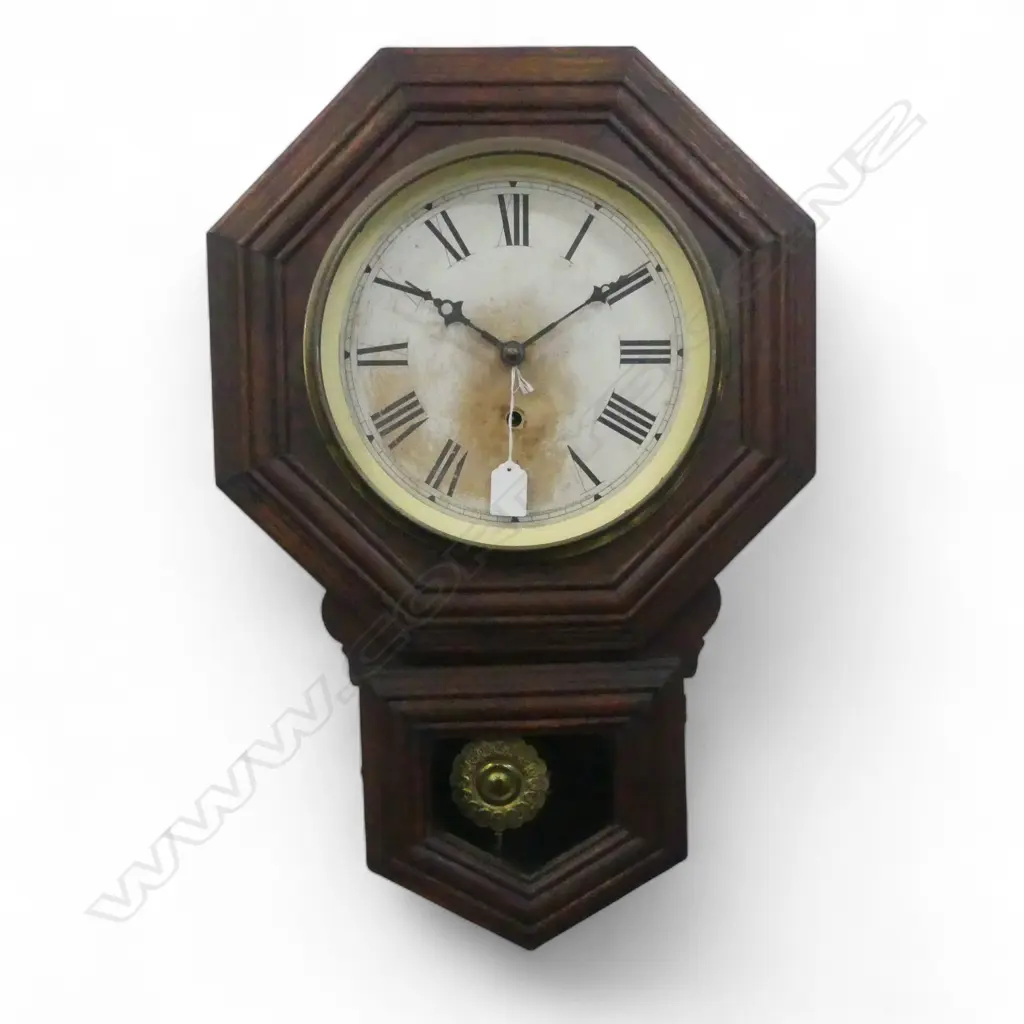 ANTIQUE AMERICAN OAK WALL CLOCK H.610mm Image 1++