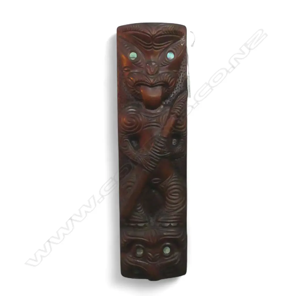 CARVED WOODEN MAORI PANEL H.445mm Image 1++