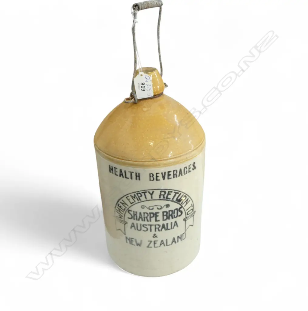SHARPE BROTHERS STONEWARE CROCK MADE BY R.FOWLER 1912, Image 1++