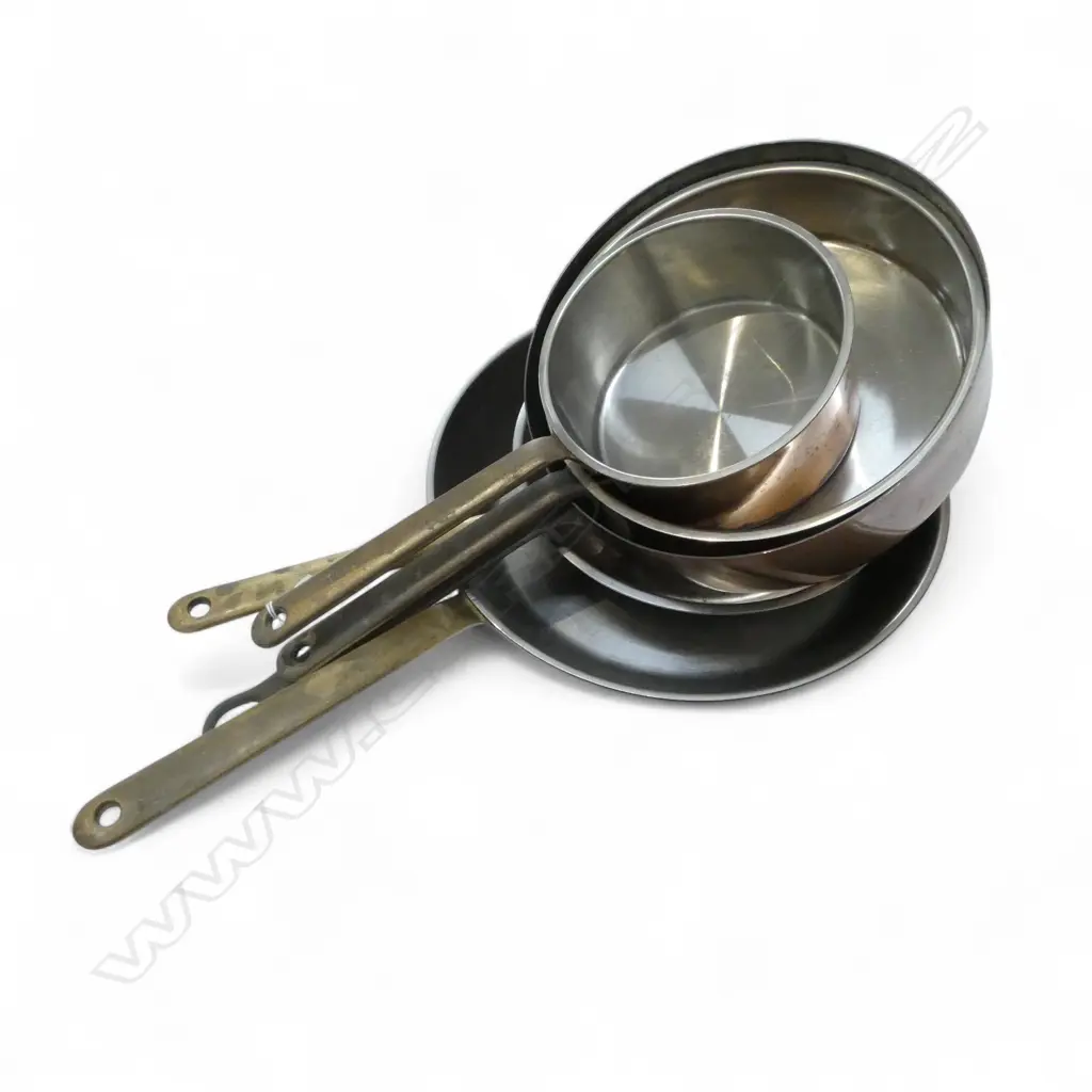 5 COPPER PANS; 4 CULINOX SWITZERLAND 270mm dia Image 1++