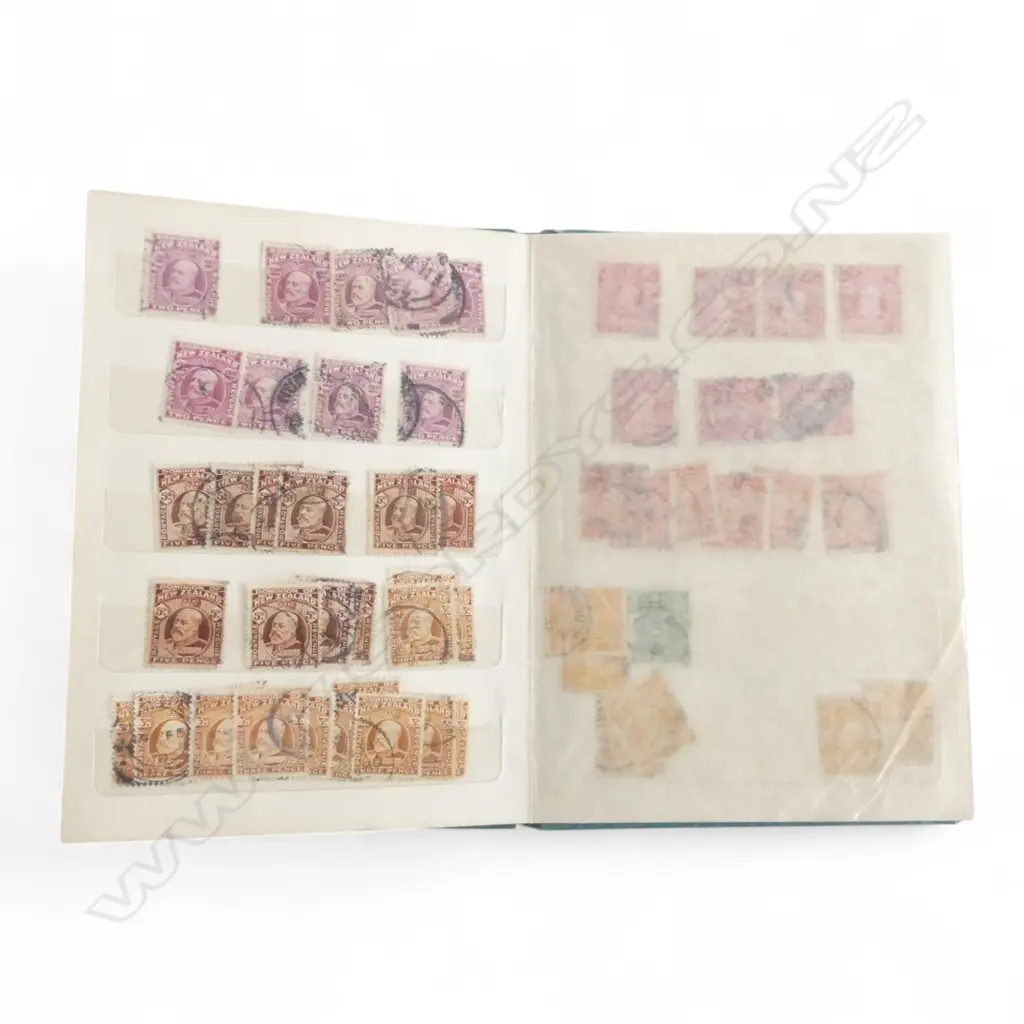 STAMP ALBUM EDWARDIAN STAMPS & 26 SIDE FACE QUEENS Image 1++