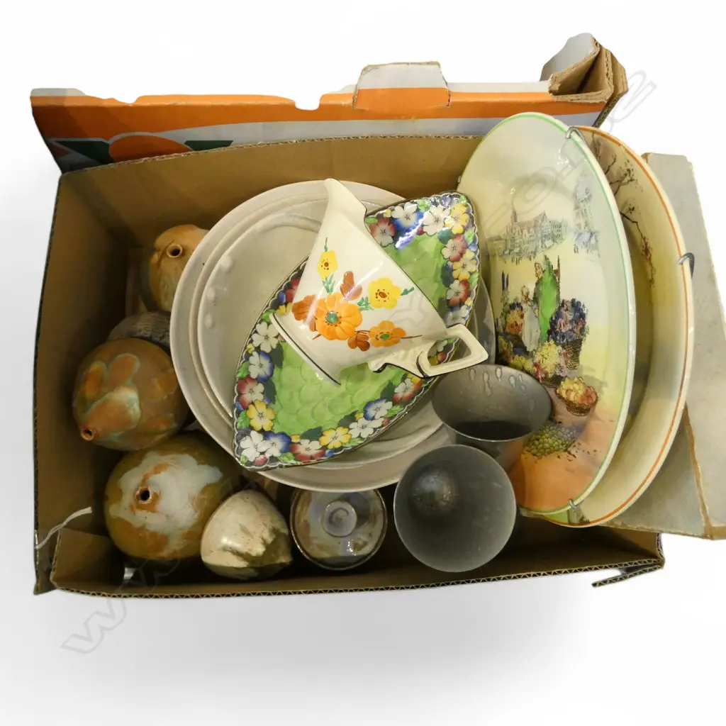 ASST. INCLDS; 2 ROYAL DOULTON CABINET PLATES, BURLEIGH WARE JUG & NZ POTTERY PCS ETC Image 1++