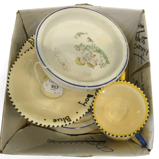 4 SHELLEY CHINA BABY PLATES & 2 CHILDS CSPS