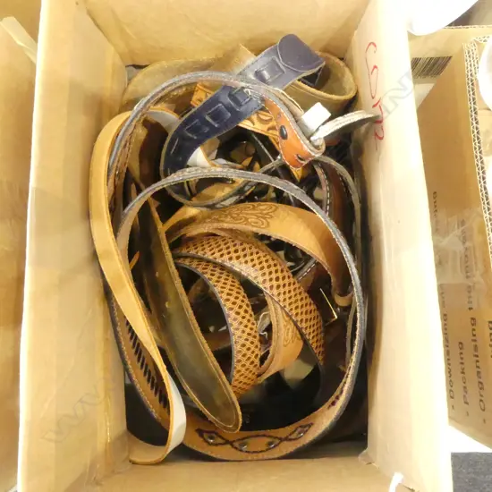 ASST. VINTAGE & NEW LEATHER BELTS 