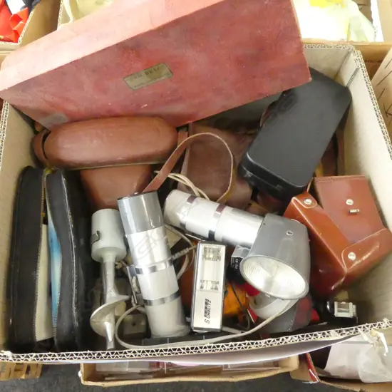 ASST. CAMERA ACCESSORIES; CAMERA CASES, FLASHES, TOOLS, etc