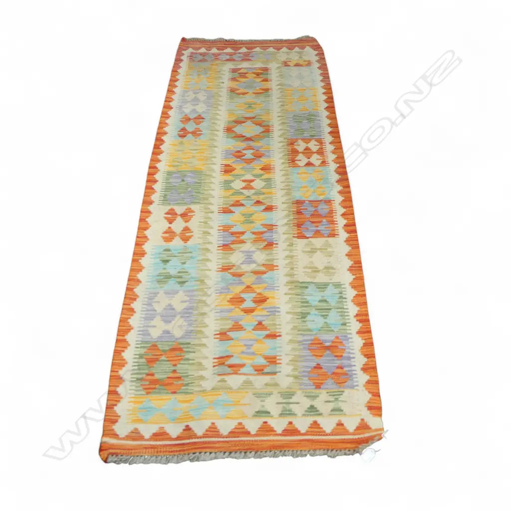 100% WOOL MAIMANA KELIM RUNNER 2000x720mm Image 1++